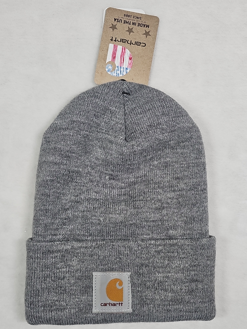 Carhartt A18 Watch Hat Beanie Heather Gray Beast Nation Patch Mens OSFA New
